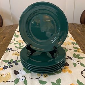 VISTA ALEGRE Portugal, dark green, RARE, set of 6 salad/dessert plates